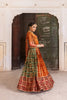 GINGER ORANGE GAJI SILK PRINTED LEHENGA