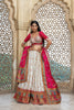 SNOW WHITE GAJI SATIN LEHENGA