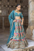 DARK CYAN BANARASI TISSUE LEHENGA