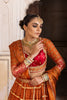 GINGER ORANGE GAJI SILK PRINTED LEHENGA