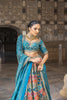 DARK CYAN BANARASI TISSUE LEHENGA