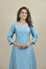 BABY BLUE SILK KURTA SET