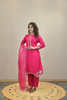 CERISE PINK FANCY CUT KURTA SET