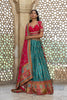 TEAL & PINK GAJI SATIN LEHENGA