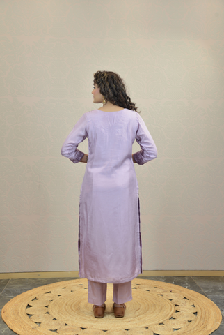 LILAC SOFT SILK KURTA SET