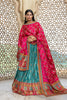 TEAL & PINK GAJI SATIN LEHENGA