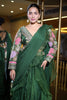 BOTTLE GREEN PRE-STITCHED RUFFLED SAREE